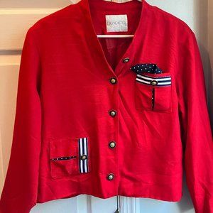 Doncaster Vintage Red Blazer Jacket Size 8